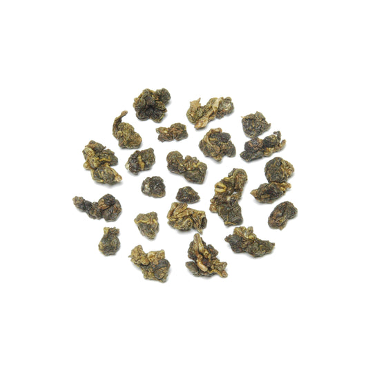 Mid-oxidized, mid-roasted Four Seasons oolong with nutty, magnolia and osmanthus floral aroma and a long, elegant aftertaste.